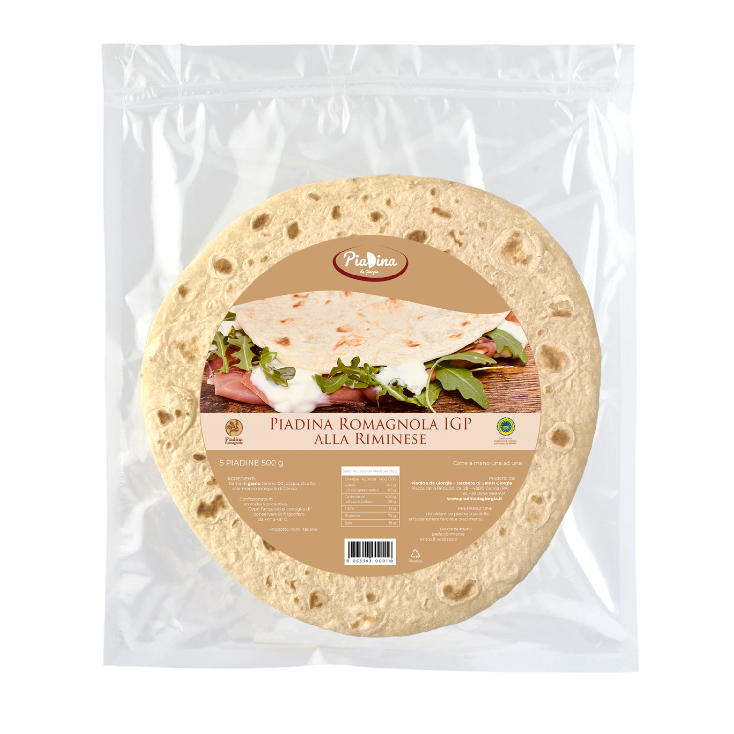 Piadina Romagnola IGP alla Riminese