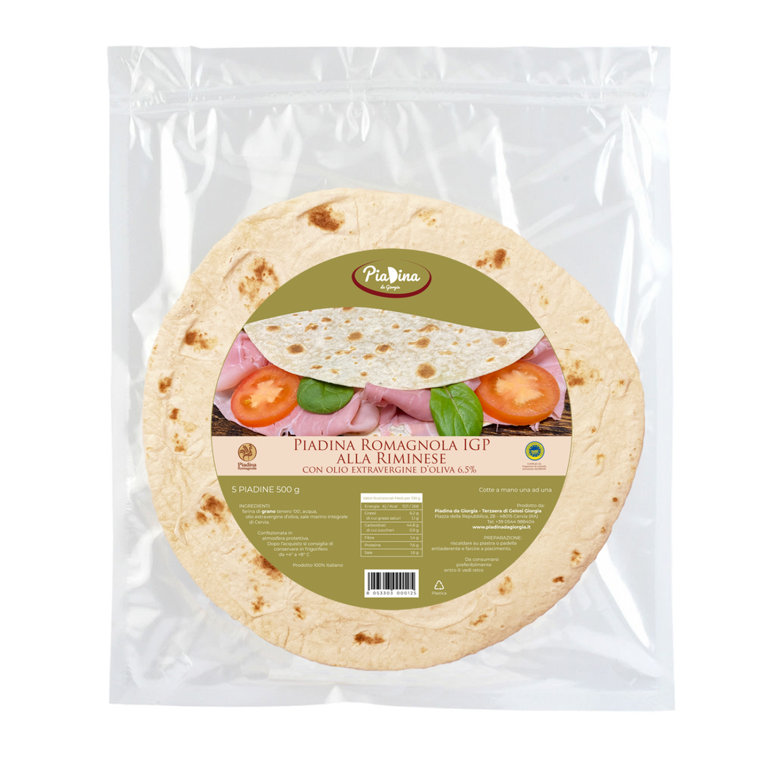 Piadina Romagnola IGP alla Riminese con olio extravergine d&